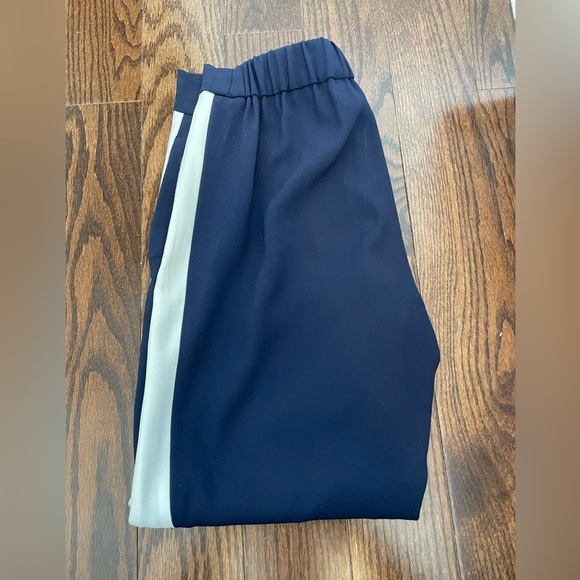 Navy Babaton dress pant with stripe - Picture 3 of 8